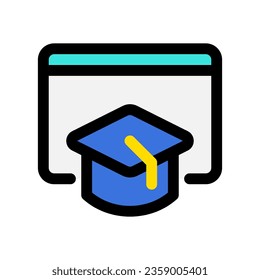 Editable online education, degree, and course vector icon. Online learning, course, tutorial. Part of a big icon set family. Perfect for web and app interfaces, presentations, infographics, etc