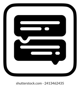 Foro online editable, icono del vector de discusión. Aprendizaje en línea, curso, tutorial. Parte de una familia de iconos grandes. Perfecto para interfaces web y de aplicaciones, presentaciones, infografías, etc