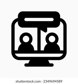 Editable online meeting, conference, chat vector icon. Remote work, job, profession, freelance. Part of a big icon set family. Perfect for web and app interfaces, presentations, infographics, etc
