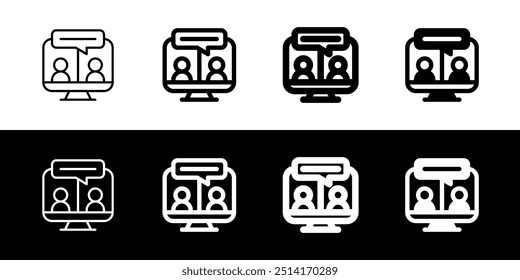 Editable online meeting, conference, chat vector icon. Remote work, job, profession, freelance. Part of a big icon set family. Perfect for web and app interfaces, presentations, infographics, etc
