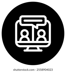 Editable online meeting, conference, chat vector icon. Remote work, job, profession, freelance. Part of a big icon set family. Perfect for web and app interfaces, presentations, infographics, etc