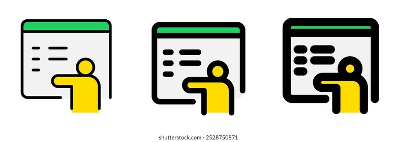Editable online teacher, tutor, trainer vector icon. Online learning, course, tutorial. Part of a big icon set family. Perfect for web and app interfaces, presentations, infographics, etc