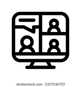 Editable online video meeting, conference vector icon. Remote work, job, profession, freelance. Part of a big icon set family. Perfect for web and app interfaces, presentations, infographics, etc