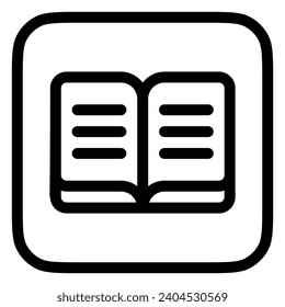 Libro abierto editable, lectura, icono del vector de literatura. Parte de una familia de iconos grandes. Perfecto para interfaces web y de aplicaciones, presentaciones, infografías, etc