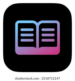 Livro aberto editável, leitura, ícone vetorial de literatura. Parte de uma grande família de conjuntos de ícones. Perfeito para interfaces web e app, apresentações, infográficos, etc