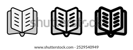 Editable open book vector icon. Reading, literature, library, education. Part of a big icon set family. Perfect for web and app interfaces, presentations, infographics, etc