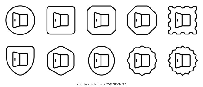 Editable open door, entrance vector icon. Property, real estate, construction, mortgage, interiors. Part of a big icon set family. Perfect for web and app interfaces, presentations, infographics, etc
