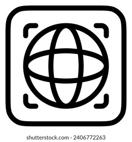 Editable open-world game, simulation, globe vector icon. Video game, game elements. Part of a big icon set family. Perfect for web and app interfaces, presentations, infographics, etc