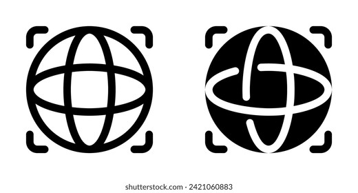 Editable open-world game, simulation, globe vector icon. Video game, game elements. Part of a big icon set family. Perfect for web and app interfaces, presentations, infographics, etc