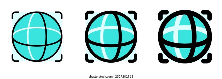 Editable open-world game, simulation, globe vector icon. Video game, game elements. Part of a big icon set family. Perfect for web and app interfaces, presentations, infographics, etc