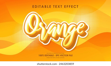 Editable Orange 3D Text Effect