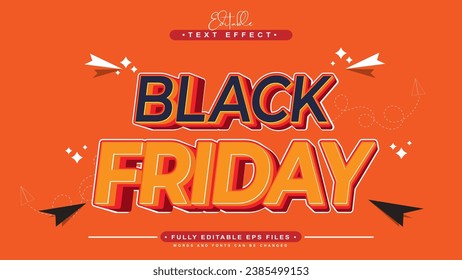 efecto de texto editable de friday en naranja y negro.logotipo tifográfico