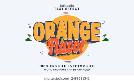 editable orange flavor text effect.typhography logo
