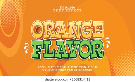 editable orange flavor text effect.typhography logo