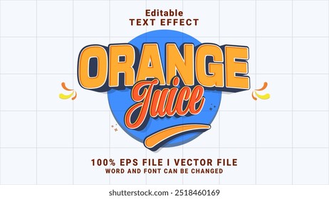 editable orange juice text effect.typhography logo