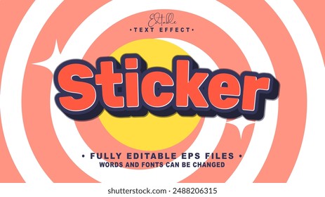 editable orange sticker text effect.typhography logo