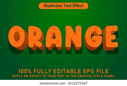 ARQUIVO EPS DE EFEITO DE TEXTO LARANJA EDITÁVEL