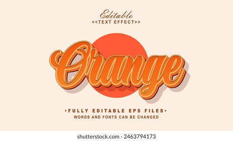 editable orange text effect.typhography logo