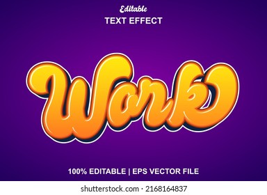 editable orange work text effect for promotions and logos.