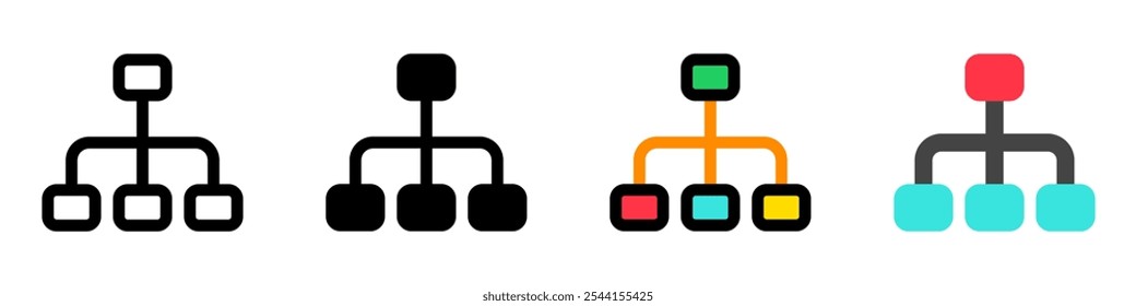 Ícone de vetor do organograma editável. Parte de uma grande família de conjuntos de ícones. Perfeito para interfaces web e app, apresentações, infográficos, etc