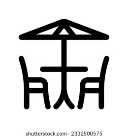 Editable outdoor seat vector icon. Cafe, coffee shop, restaurant, drink, beverages. Part of a big icon set family. Perfect for web and app interfaces, presentations, infographics, etc