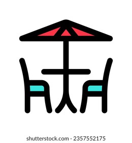 Editable outdoor seat vector icon. Cafe, coffee shop, restaurant, drink, beverages. Part of a big icon set family. Perfect for web and app interfaces, presentations, infographics, etc