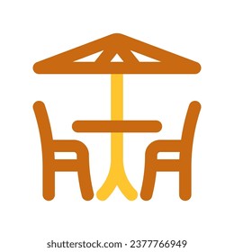 Editable outdoor seat vector icon. Cafe, coffee shop, restaurant, drink, beverages. Part of a big icon set family. Perfect for web and app interfaces, presentations, infographics, etc