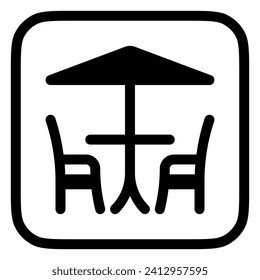 Editable outdoor seat vector icon. Cafe, coffee shop, restaurant, drink, beverages. Part of a big icon set family. Perfect for web and app interfaces, presentations, infographics, etc