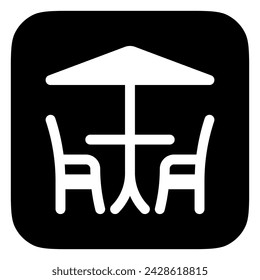 Editable outdoor seat vector icon. Cafe, coffee shop, restaurant, drink, beverages. Part of a big icon set family. Perfect for web and app interfaces, presentations, infographics, etc