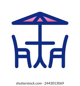 Editable outdoor seat vector icon. Cafe, coffee shop, restaurant, drink, beverages. Part of a big icon set family. Perfect for web and app interfaces, presentations, infographics, etc
