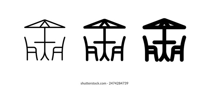 Editable outdoor seat vector icon. Cafe, coffee shop, restaurant, drink, beverages. Part of a big icon set family. Perfect for web and app interfaces, presentations, infographics, etc