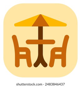 Editable outdoor seat vector icon. Cafe, coffee shop, restaurant, drink, beverages. Part of a big icon set family. Perfect for web and app interfaces, presentations, infographics, etc