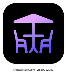 Icono editable del Vector del asiento al aire libre. Cafetería, cafetería, restaurante, bebida, bebidas. Parte de una gran familia de iconos. Perfecto para interfaces de Web y App, presentaciones, infografías, etc