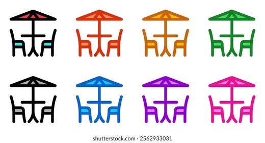 Editable outdoor seat vector icon. Cafe, coffee shop, restaurant, drink, beverages. Part of a big icon set family. Perfect for web and app interfaces, presentations, infographics, etc