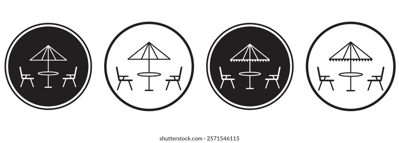  Editable outdoor seat vector icon. Cafe, coffee shop, restaurant, drink, beverages. Part of a big icon set family. Perfect for web and app interfaces, presentations, infographics, etc