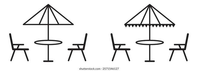  Editable outdoor seat vector icon. Cafe, coffee shop, restaurant, drink, beverages. Part of a big icon set family. Perfect for web and app interfaces, presentations, infographics, etc