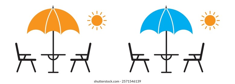  Editable outdoor seat vector icon. Cafe, coffee shop, restaurant, drink, beverages. Part of a big icon set family. Perfect for web and app interfaces, presentations, infographics, etc