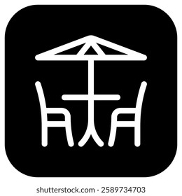 Editable outdoor seat vector icon. Cafe, coffee shop, restaurant, drink, beverages. Part of a big icon set family. Perfect for web and app interfaces, presentations, infographics, etc