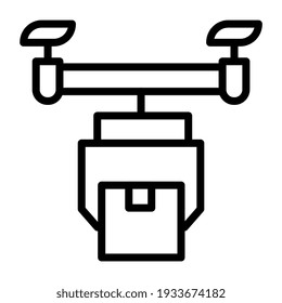 Editable outline design of drone delivery icon