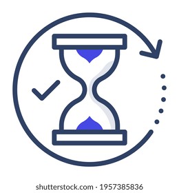 Editable outline design of round the clock