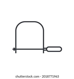 Editable outline hand saw vector icon isolated on white transparent background