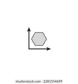 Editable outline icon of dimention, area and perimeter mesurement, with lenght and width arrow amount of square meter of space vector illustration, mesure, area dimension and dimension concept 