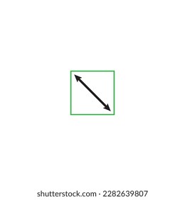Icono de contorno editable de dimensión, área y medida del perímetro, con flecha de longitud y ancho de metro cuadrado de ilustración del vector espacial, medida, dimensión de área y concepto de dimensión 