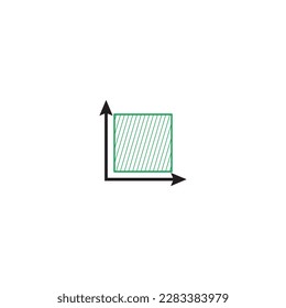 Editable outline icon of dimention, area and perimeter mesurement, with lenght and width arrow amount of square meter of space vector illustration, mesure, area dimension and dimension concept 