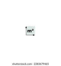 Editable outline icon of dimention, area and perimeter mesurement, with lenght and width arrow amount of square meter of space vector illustration, mesure, area dimension and dimension concept 