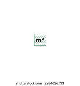 Editable outline icon of dimention, area and perimeter mesurement, with lenght and width arrow amount of square meter of space vector illustration, mesure, area dimension and dimension concept 