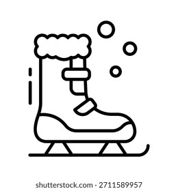 An editable outline icon of ice skating shoes, ready to use vector