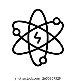 Um ícone de esboço editável do símbolo de energia nuclear