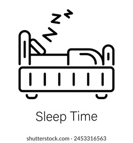 Editable outline icon of sleep time 