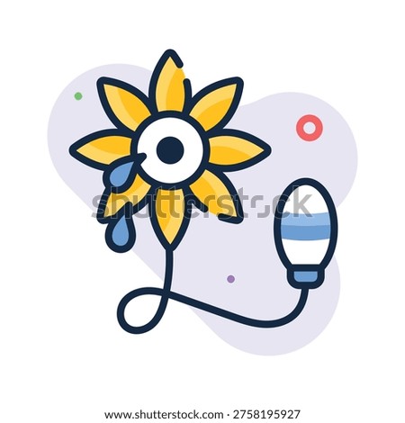 Editable outline icon of squirting flower classic clown prank